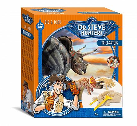 Набор для проведения раскопок из серии Dr.Steve с фигуркой динозавра и инструментами 
